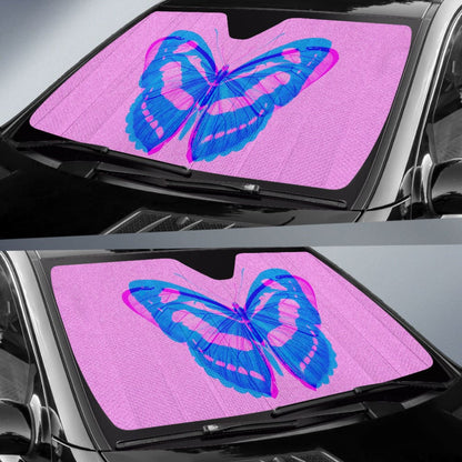 Butterfly Pink and Blue Car Auto Sun Shades