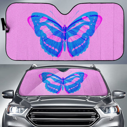 Butterfly Pink and Blue Car Auto Sun Shades