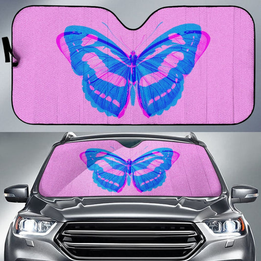 Butterfly Pink and Blue Car Auto Sun Shades
