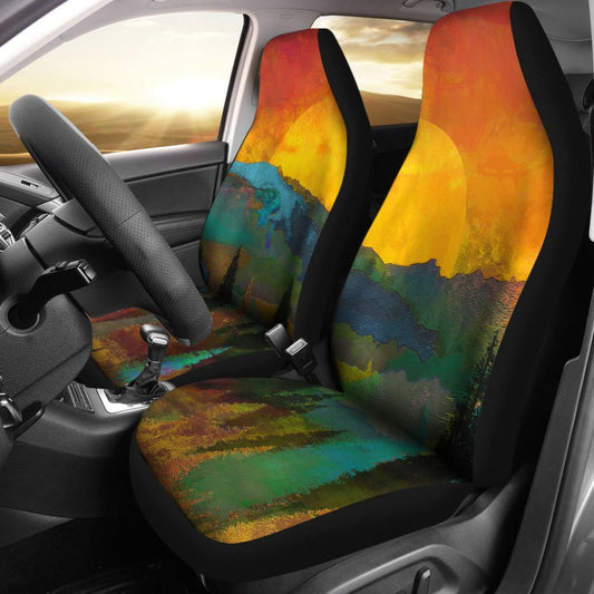 Mountain Sunset Car Seat Covers