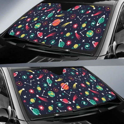 Colorful Space Pattern Planet Star Car Auto Sun Shades