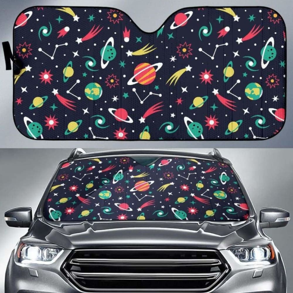 Colorful Space Pattern Planet Star Car Auto Sun Shades