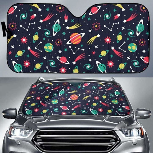 Colorful Space Pattern Planet Star Car Auto Sun Shades