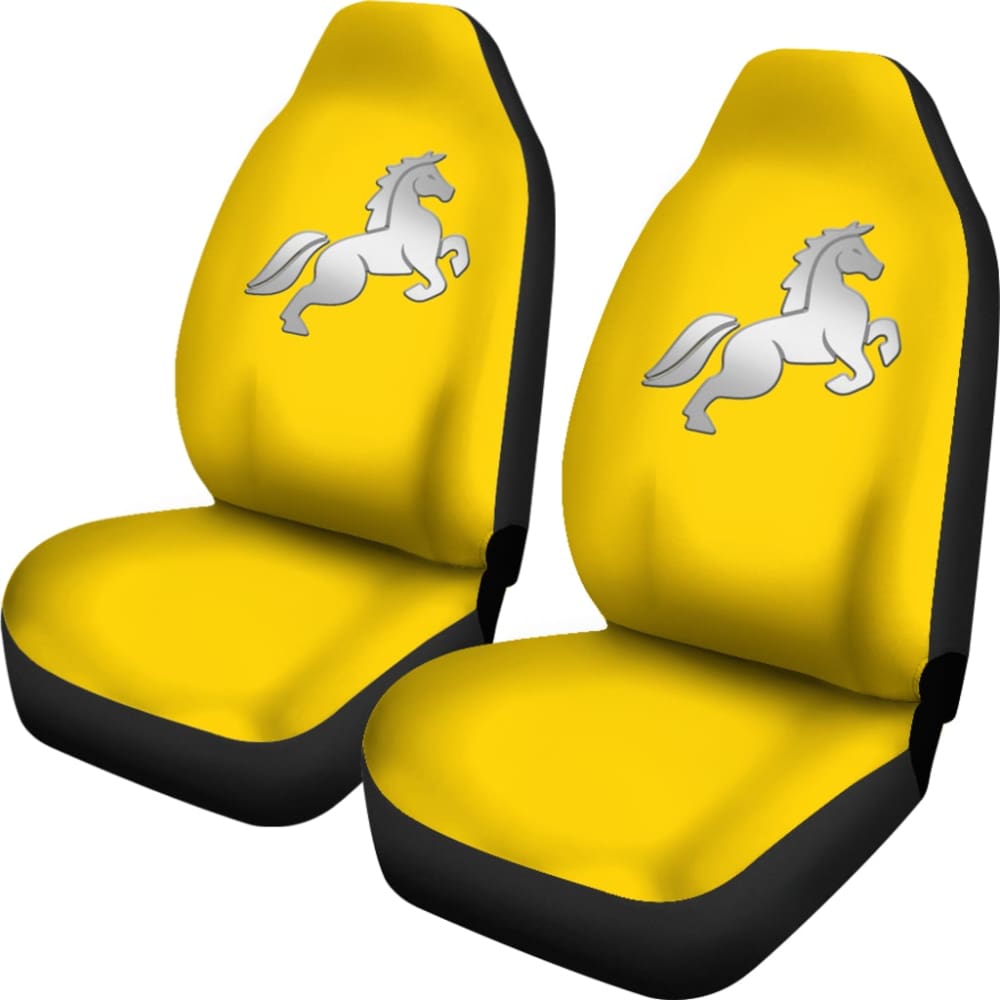 Yellow Mustang Horse Silhouette Car Seat Covers Custom