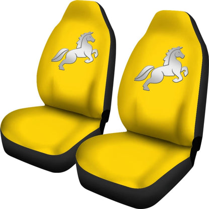 Yellow Mustang Horse Silhouette Car Seat Covers Custom