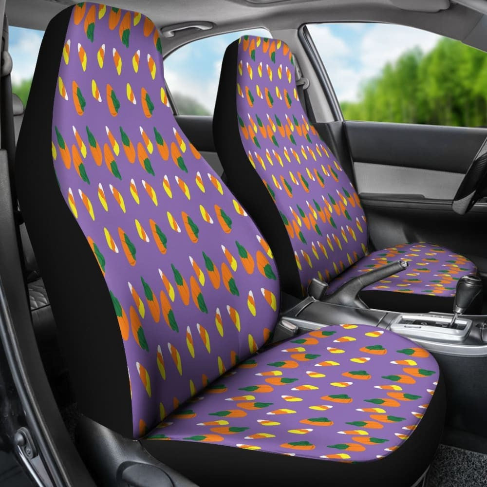 Trick Or Treat Purple Candy Corn Car Seat Covers