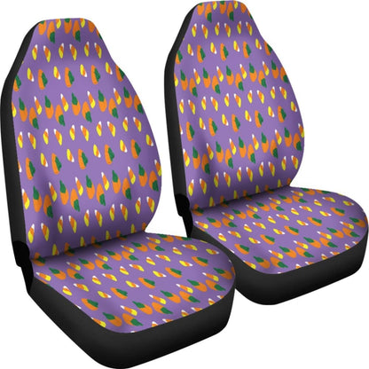 Trick Or Treat Purple Candy Corn Car Seat Covers