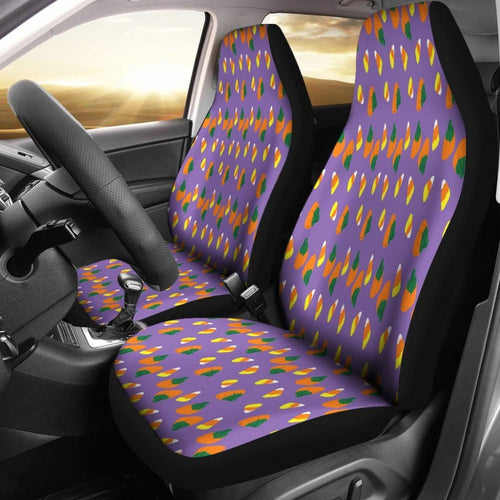 Trick Or Treat Purple Candy Corn Car Seat Covers