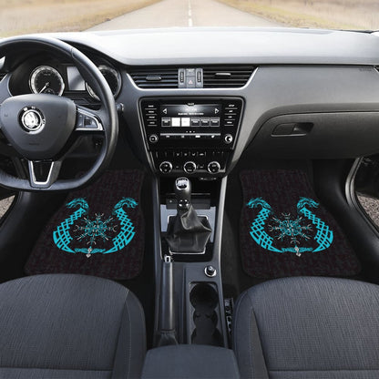 Viking Dragon Helm Of Awe Aegishjalmur Car Floor Mats