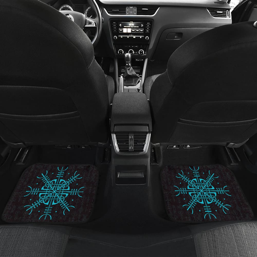 Viking Dragon Helm Of Awe Aegishjalmur Car Floor Mats