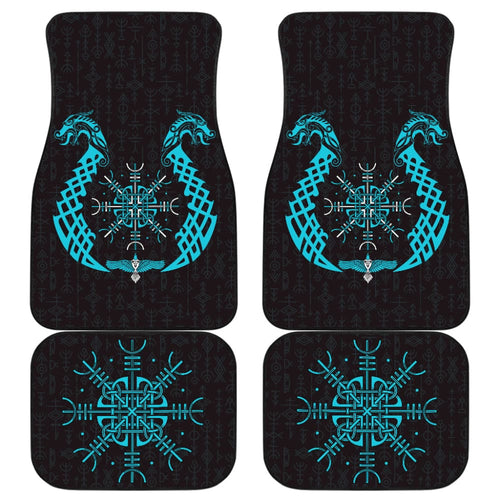 Viking Dragon Helm Of Awe Aegishjalmur Car Floor Mats