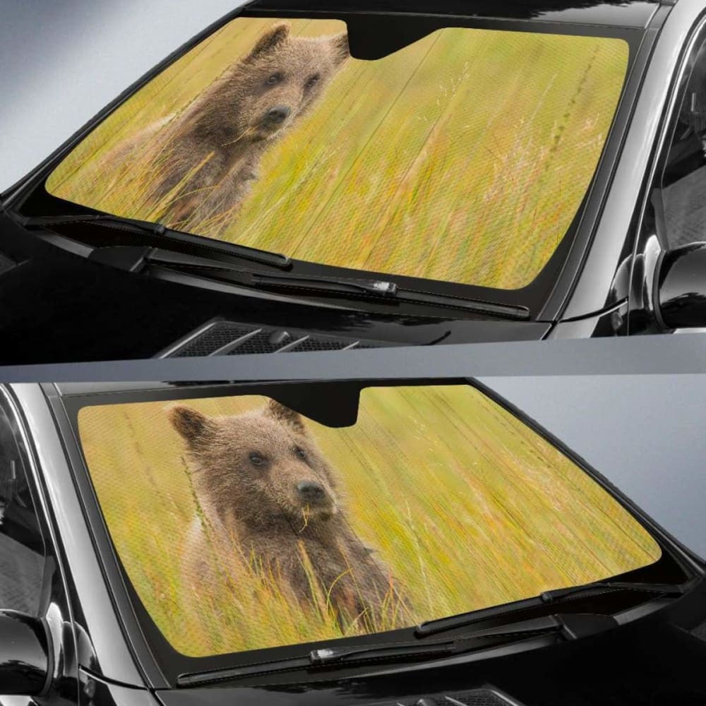 Brown Bear Grass Hd Car Sun Shade
