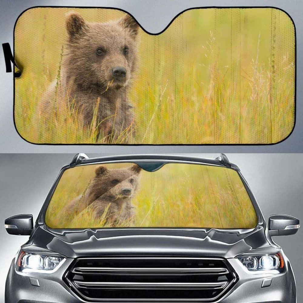 Brown Bear Grass Hd Car Sun Shade