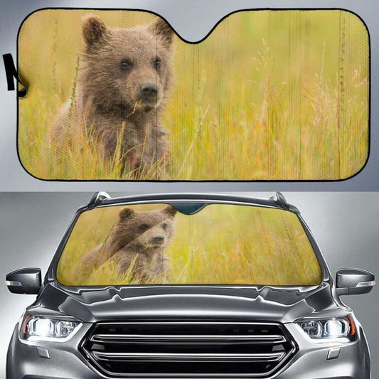 Brown Bear Grass Hd Car Sun Shade
