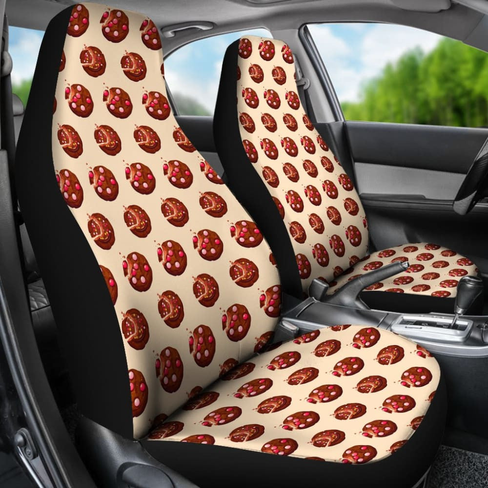 Delicious Cookie Custom Pink Background Car Seat Covers