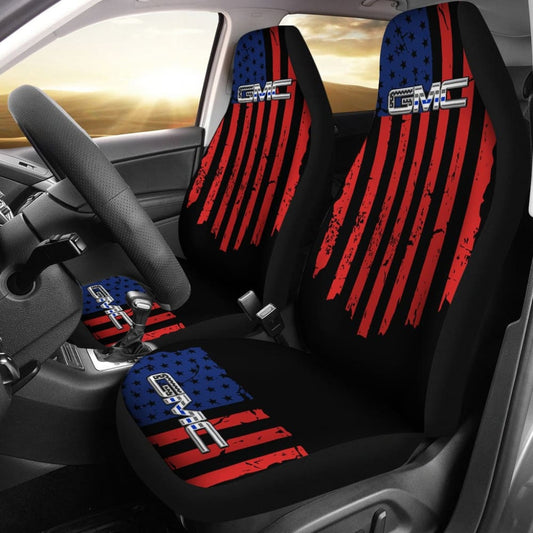 American Flag Red And Blue Mix GMC Car Seat Covers
