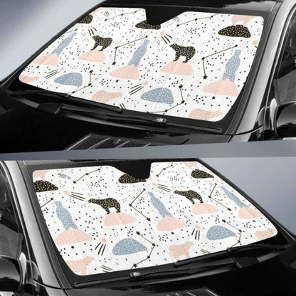 Polar Bears Star Poka Dot Pattern Car Auto Sun Shades