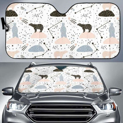 Polar Bears Star Poka Dot Pattern Car Auto Sun Shades