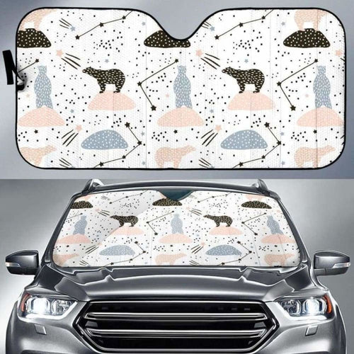 Polar Bears Star Poka Dot Pattern Car Auto Sun Shades