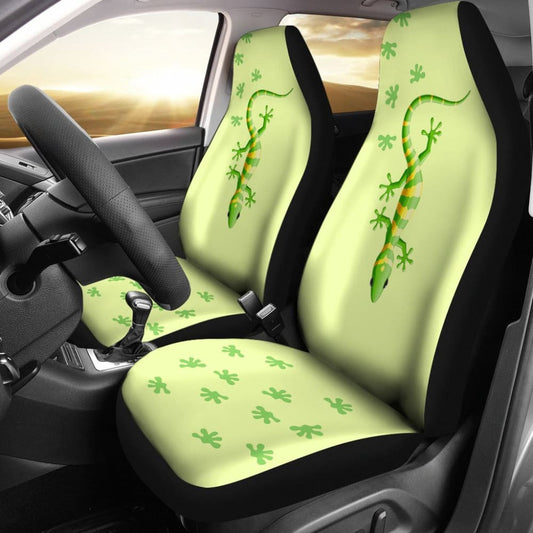 Ornate Green Lizard Reptile Car Seat Covers