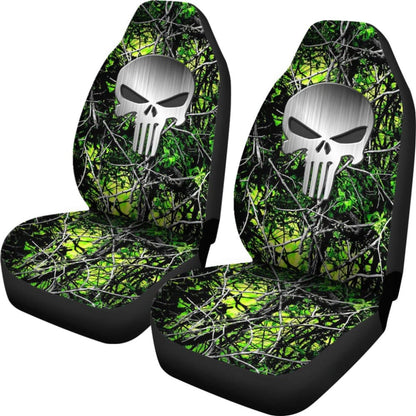 Toxic Punisher Custom Metallic Printed Car Seat Covers