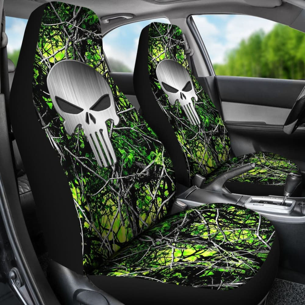 Toxic Punisher Custom Metallic Printed Car Seat Covers