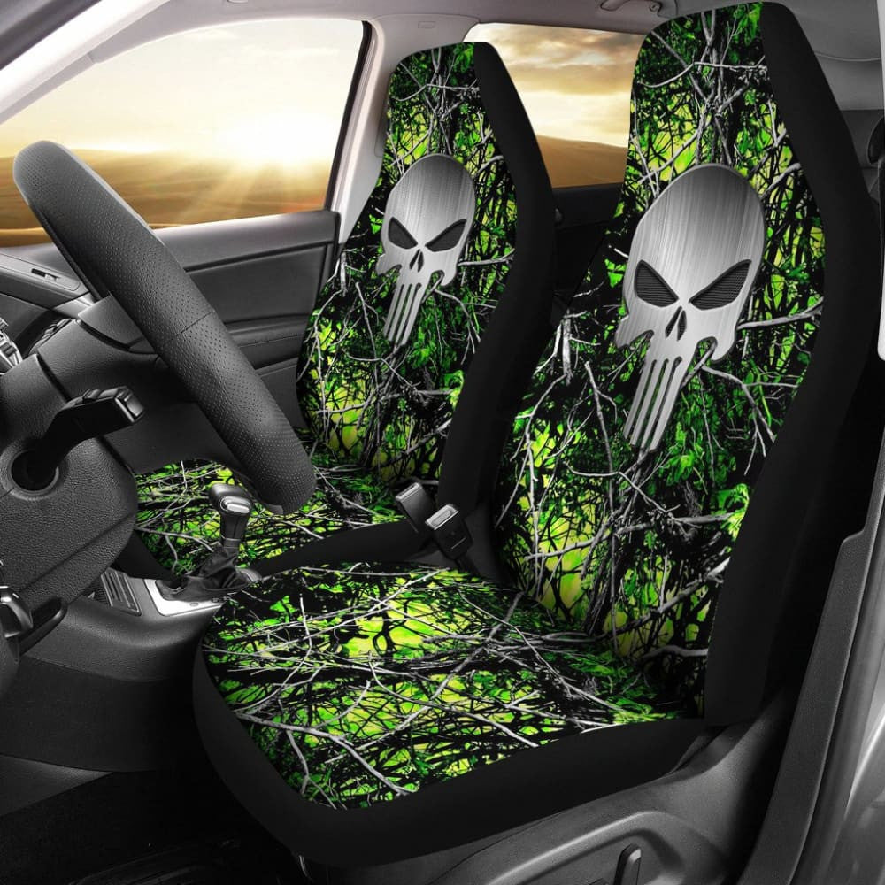 Toxic Punisher Custom Metallic Printed Car Seat Covers
