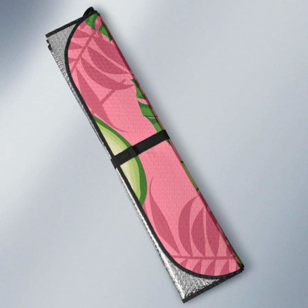 Avocado Slices Leaves Pink Back Ground Car Auto Sun Shades