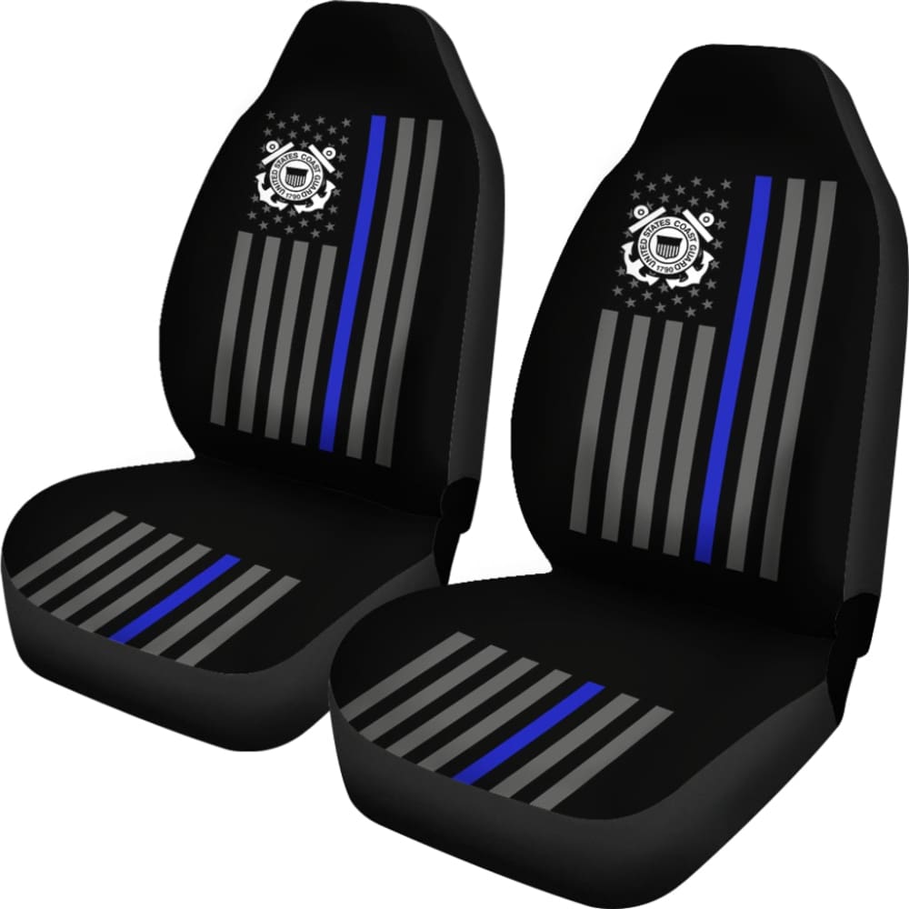 Thin Blue Line American Flag US Coast Guard Car Seat Covers Custom