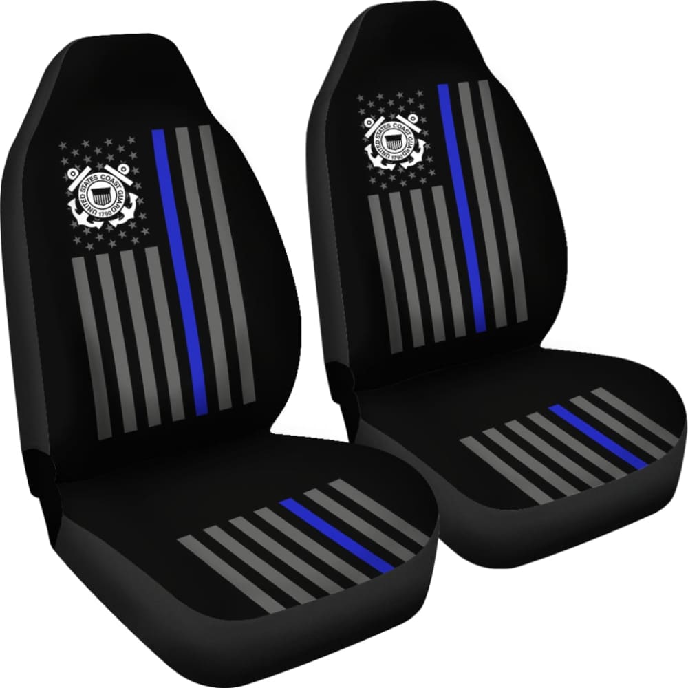 Thin Blue Line American Flag US Coast Guard Car Seat Covers Custom