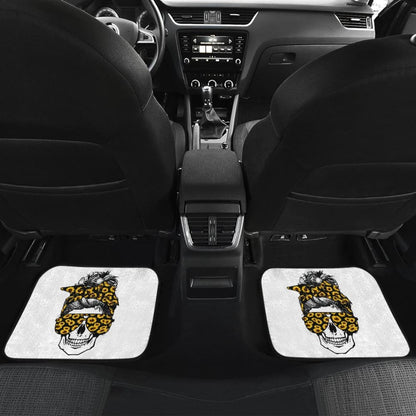 Amazing Skulls With Glasses And Bandana Sunflower Car Floor Mats