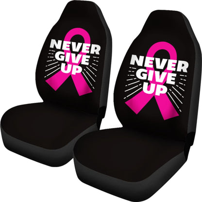 Never Give Up Breast Cancer Car Seat Covers