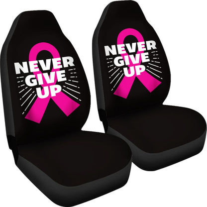 Never Give Up Breast Cancer Car Seat Covers