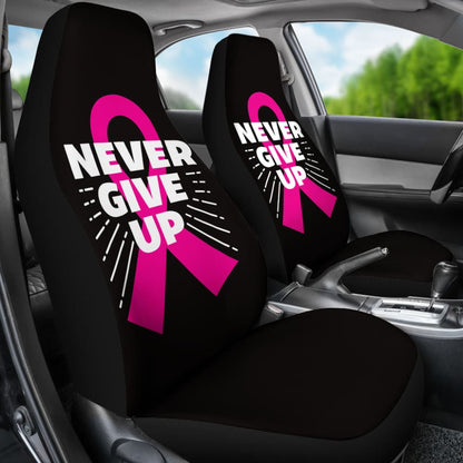 Never Give Up Breast Cancer Car Seat Covers
