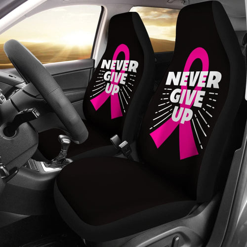 Never Give Up Breast Cancer Car Seat Covers