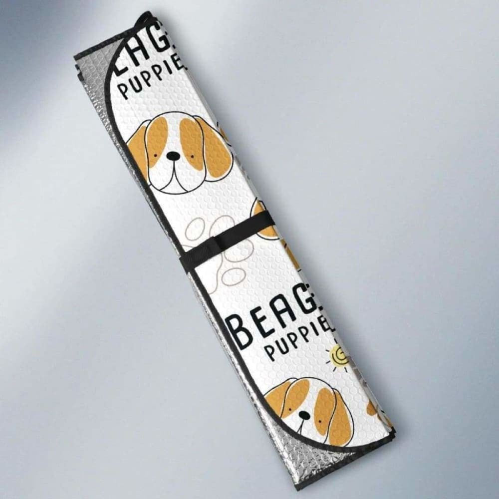 Cute Beagle Dog Pattern Background Car Auto Sun Shades