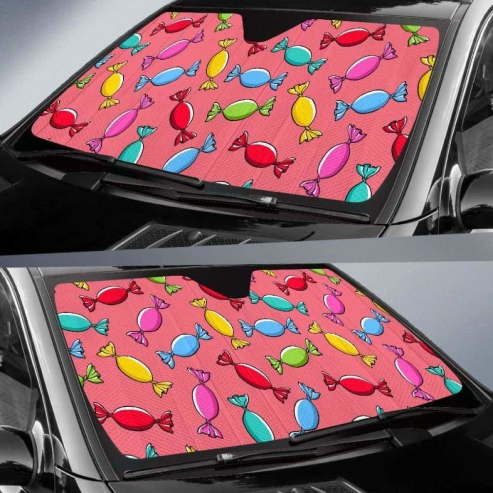 Colorful Wrapped Candy Pattern Car Auto Sun Shades