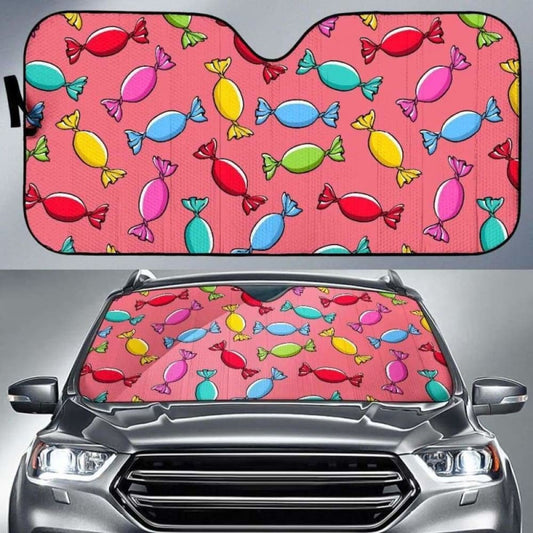 Colorful Wrapped Candy Pattern Car Auto Sun Shades