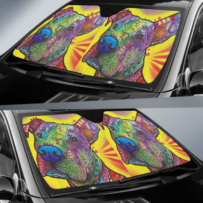 Colorful Pitbull Cute Pitbulls Dog Lover Car Auto Sun Shades