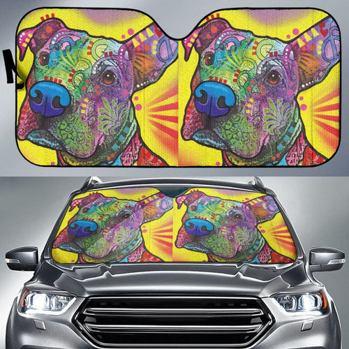 Colorful Pitbull Cute Pitbulls Dog Lover Car Auto Sun Shades