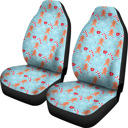 Gingerbread Man Christmas Snowflake Pattern Printed Car Seat Covers