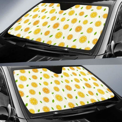 Oranges Leaves Pattern Car Auto Sun Shades