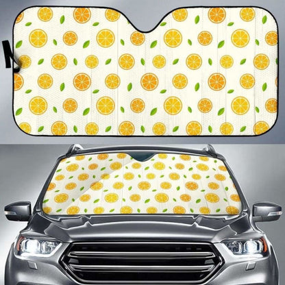 Oranges Leaves Pattern Car Auto Sun Shades
