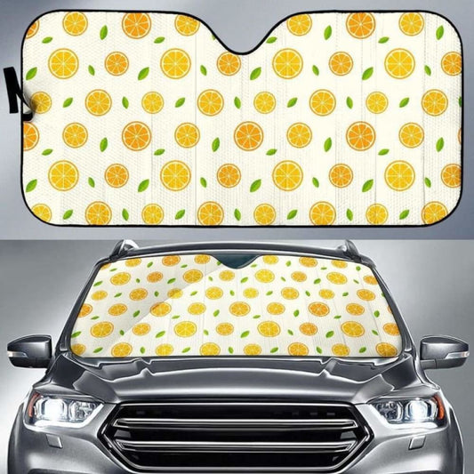 Oranges Leaves Pattern Car Auto Sun Shades