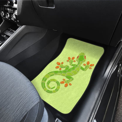 Pattern Print Green Lizard Car Floor Mats