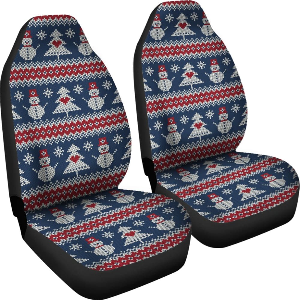 Amazing Gift Ideas Ugly Christmas Snowman Pattern Car Seat Covers