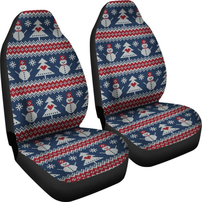 Amazing Gift Ideas Ugly Christmas Snowman Pattern Car Seat Covers