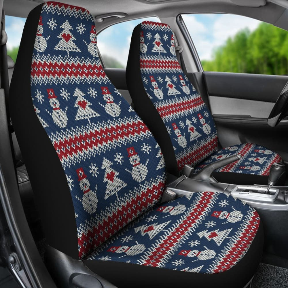 Amazing Gift Ideas Ugly Christmas Snowman Pattern Car Seat Covers