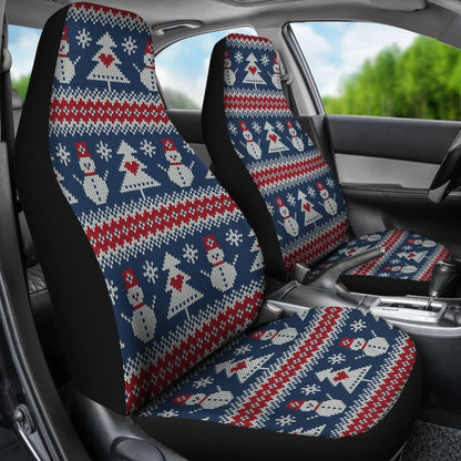 Amazing Gift Ideas Ugly Christmas Snowman Pattern Car Seat Covers