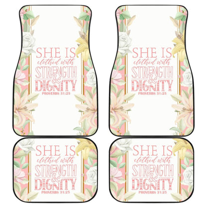 Proverbs: She Is Clothed With Strength And Dignity Car Floor Mats